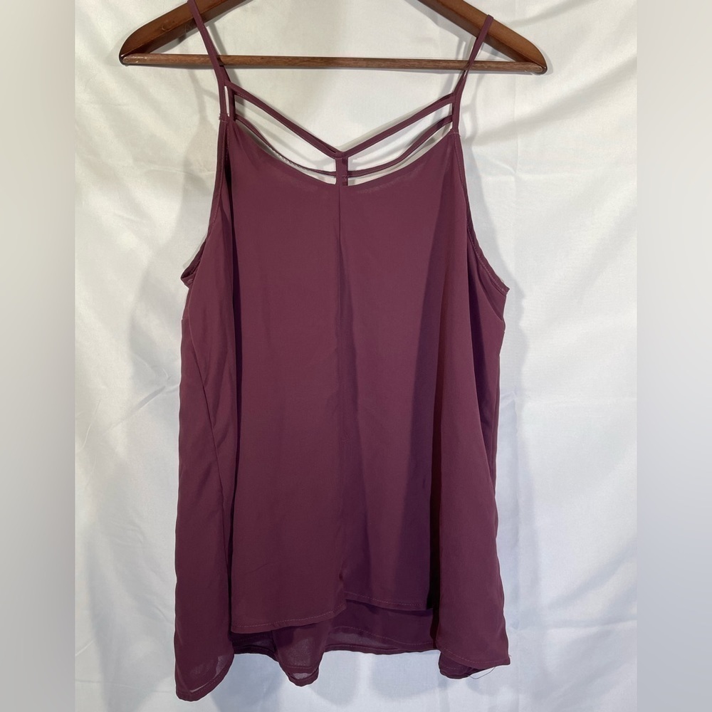 𝅺Charlotte Russe Rhinestone Tank Womens Strappy Diamond Sleeveless Top Sz Large - Picture 2 of 5